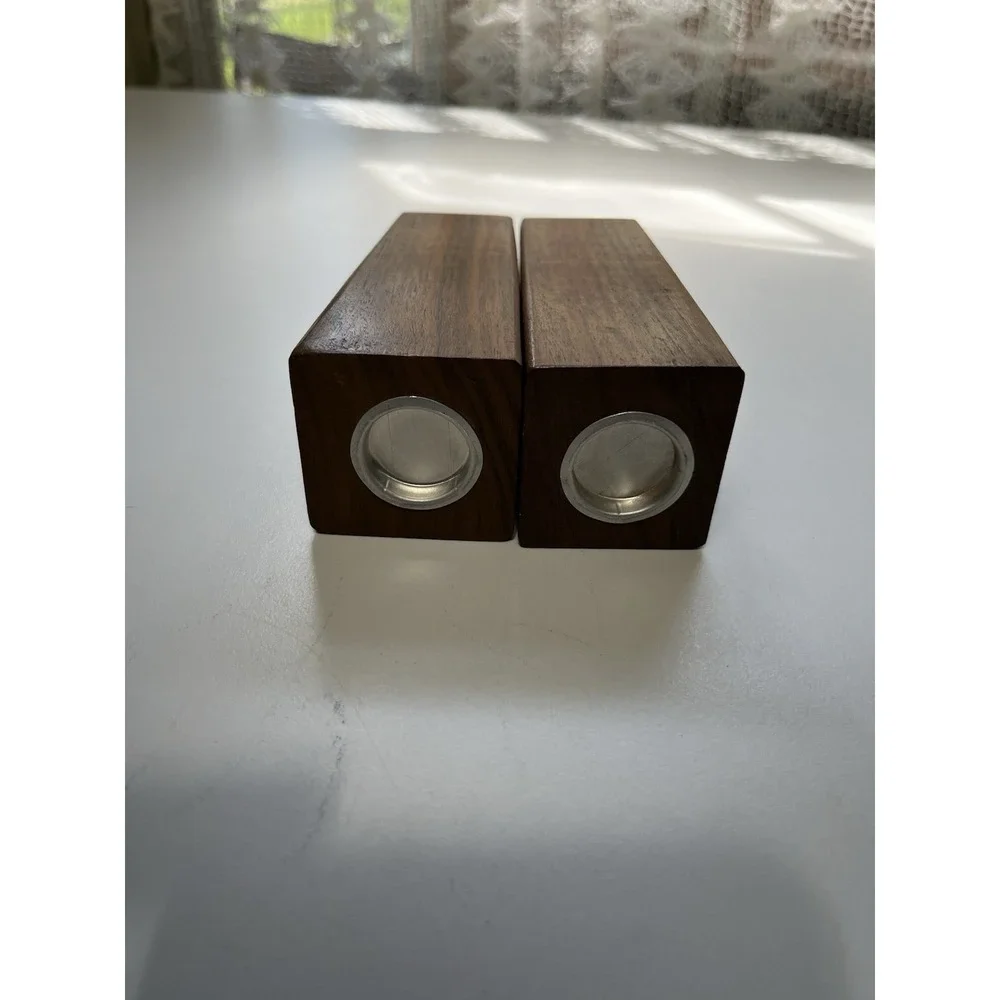 Vintage MCM Wooden Shakers Salt Pepper 1970s Style Dining